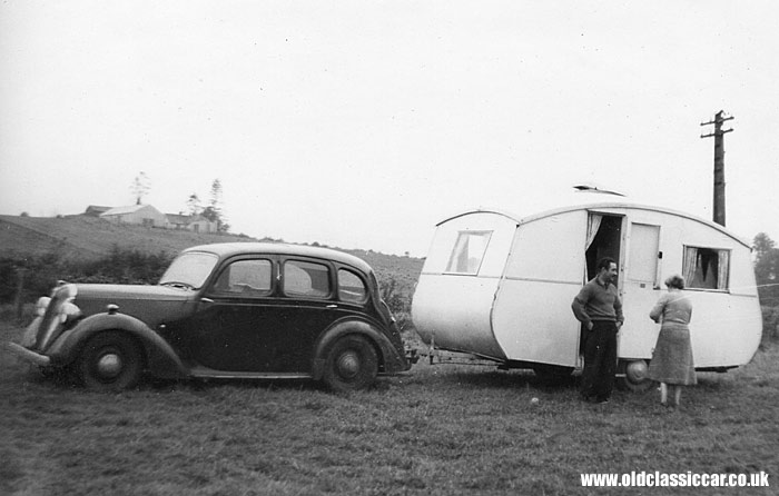 A post-war Standard tows an old Eccles caravan