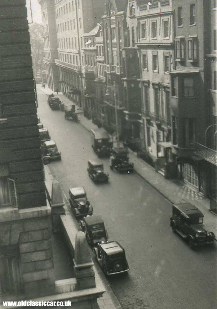 A typical London street scene in the 1930s