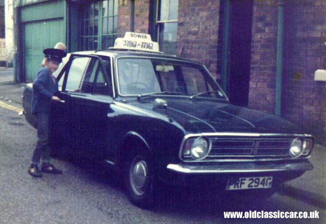 A Mark 2 Cortina taxi as used by Bowers