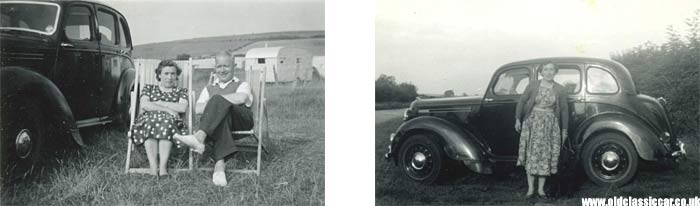 Morris 10M and an old caravan