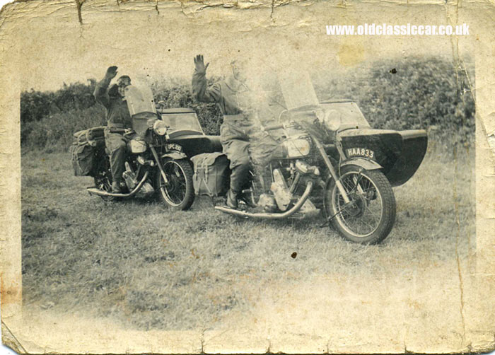 Two riders on their motorcycles