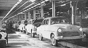 Photo showing the production line at Vauxhall's