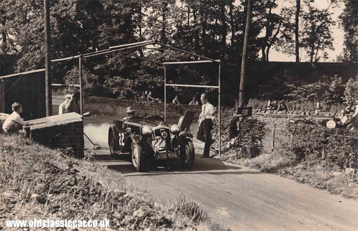 Wolseley at the start of the hillclimb course