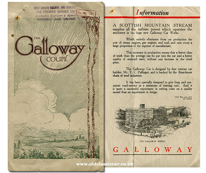 Galloway Coupe leaflet from 1921
