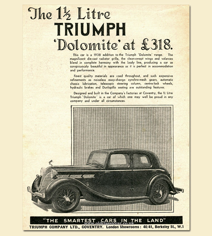 1937 1.5 litre Dolomite saloon car