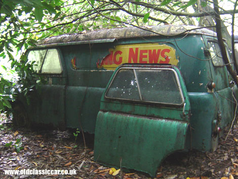 Eight or nine Bedford CA vans were found in the undergrowth surrounding a crumbling Victorian home.